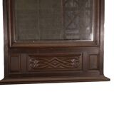 Large mirror in solid oak and beveled glass by André Le Picard 1950