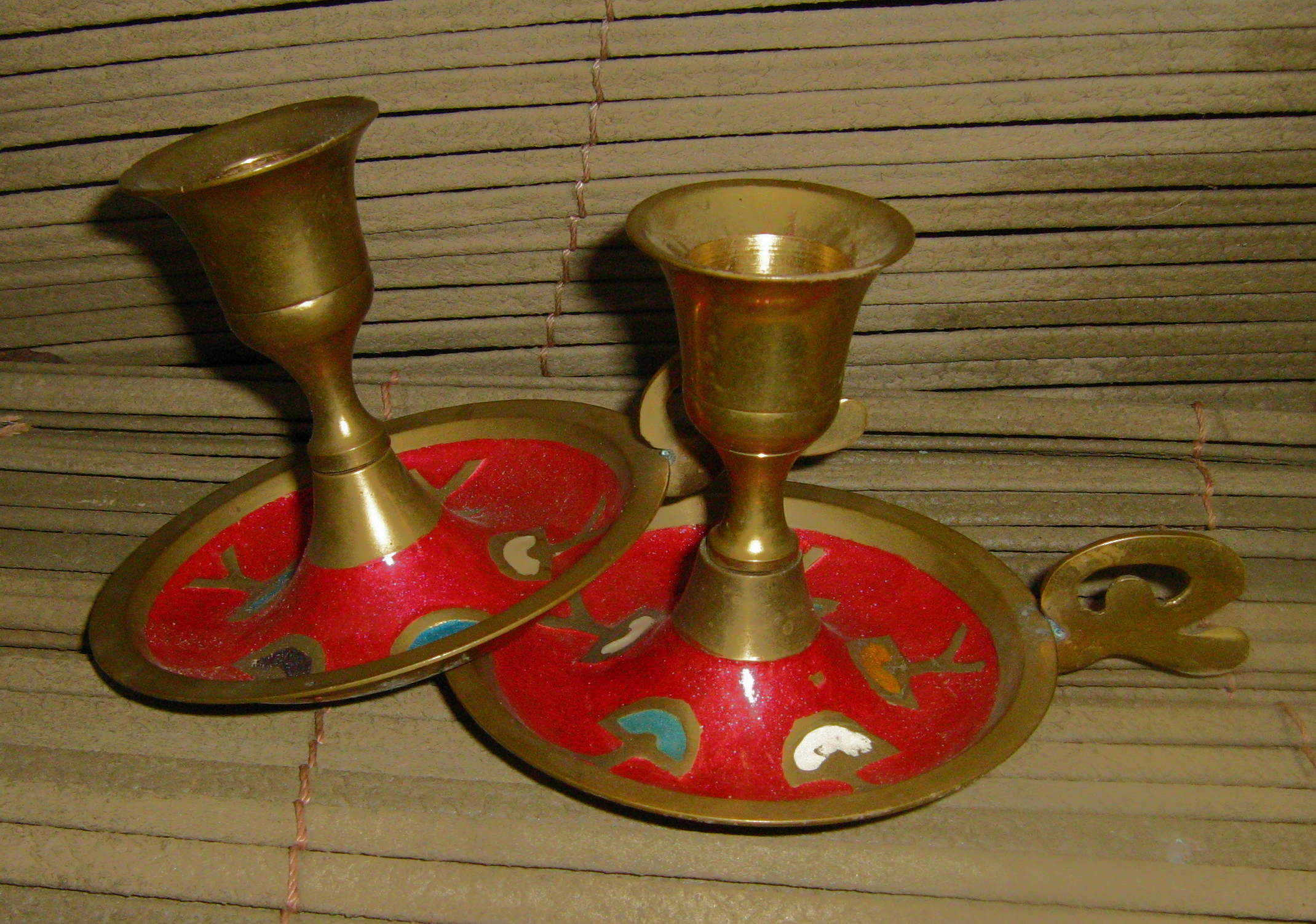 Lot de 2 bougeoirs laiton