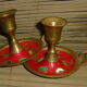 Lot de 2 bougeoirs laiton