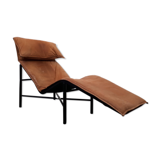 Cognac leather long chair, 'Skye' model by Tord Bjorklund, Sweden 1970s