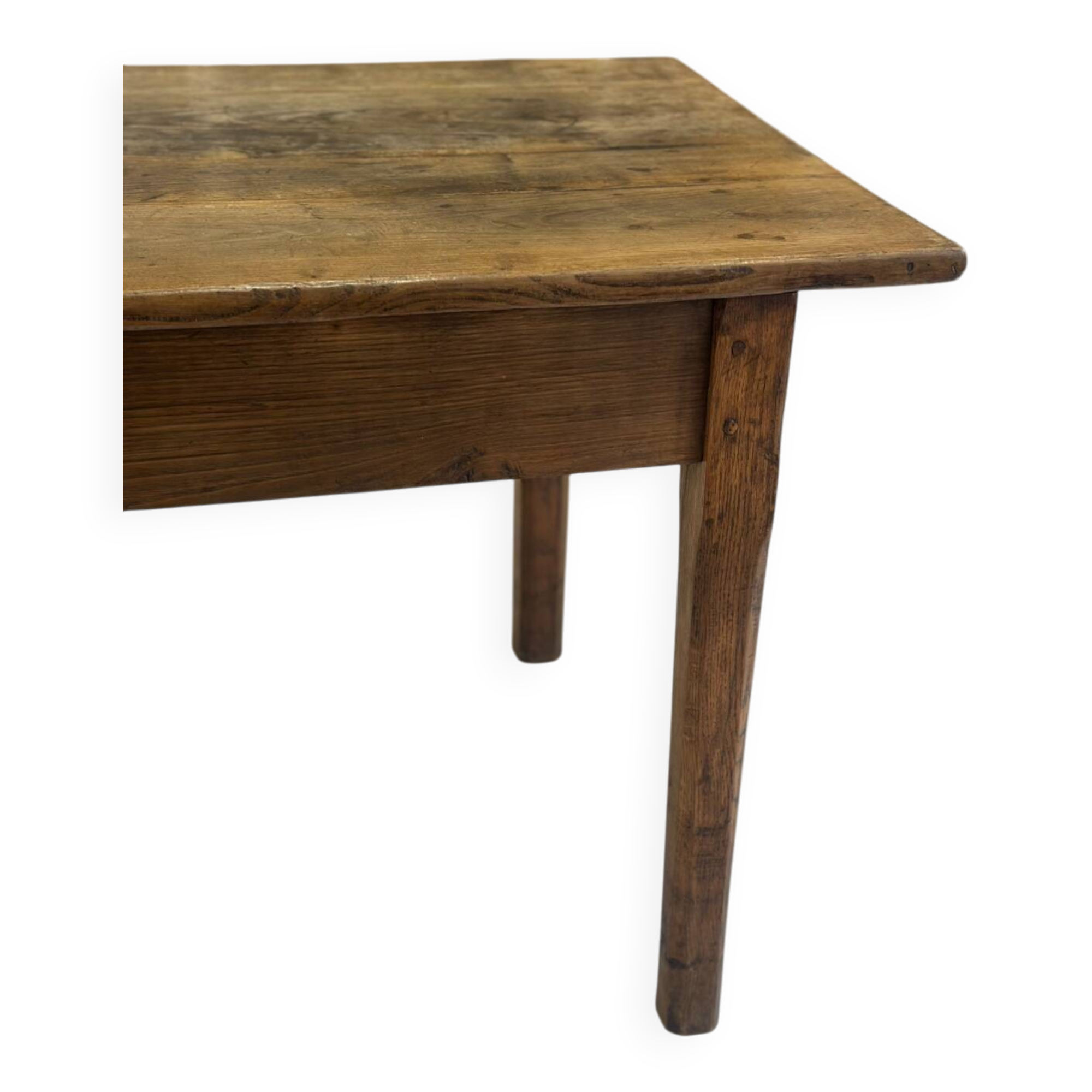 Compact rare rustic vintage solid wood farmhouse dining table.