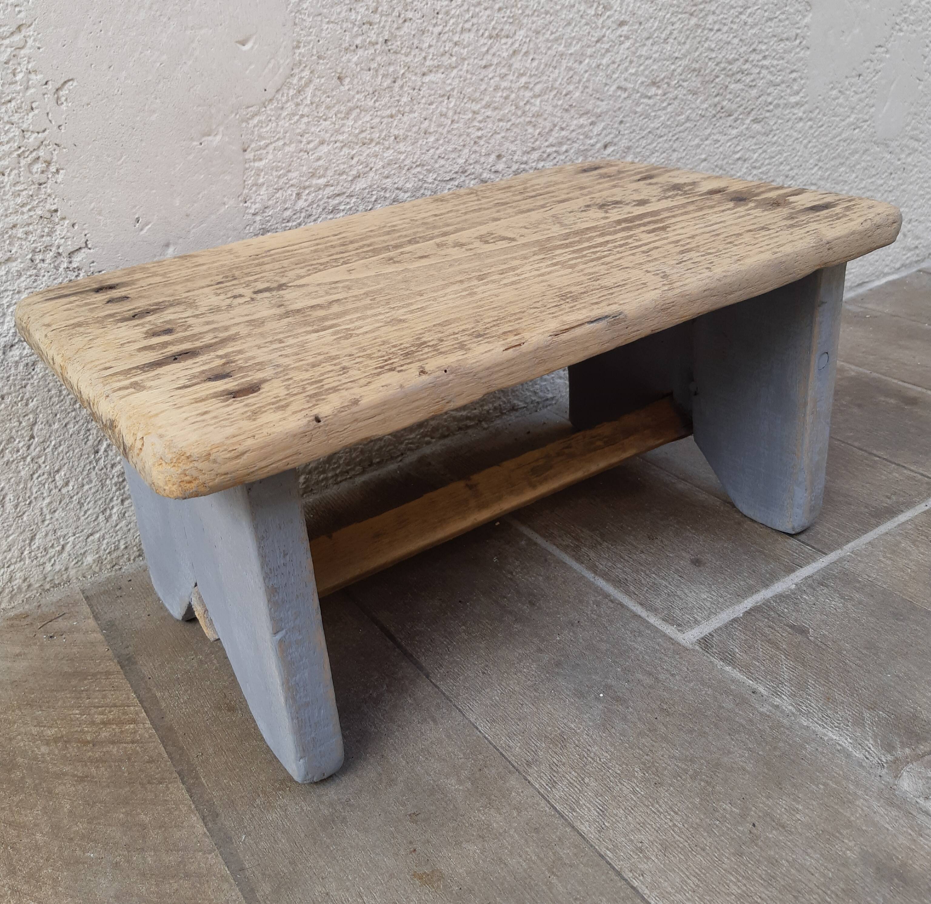 Small stool wood & gray