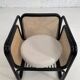 Cubic armchair in black rattan and canework