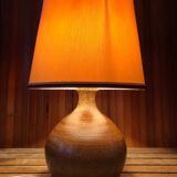 Old sandstone ball lamp + vintage white lampshade #a549