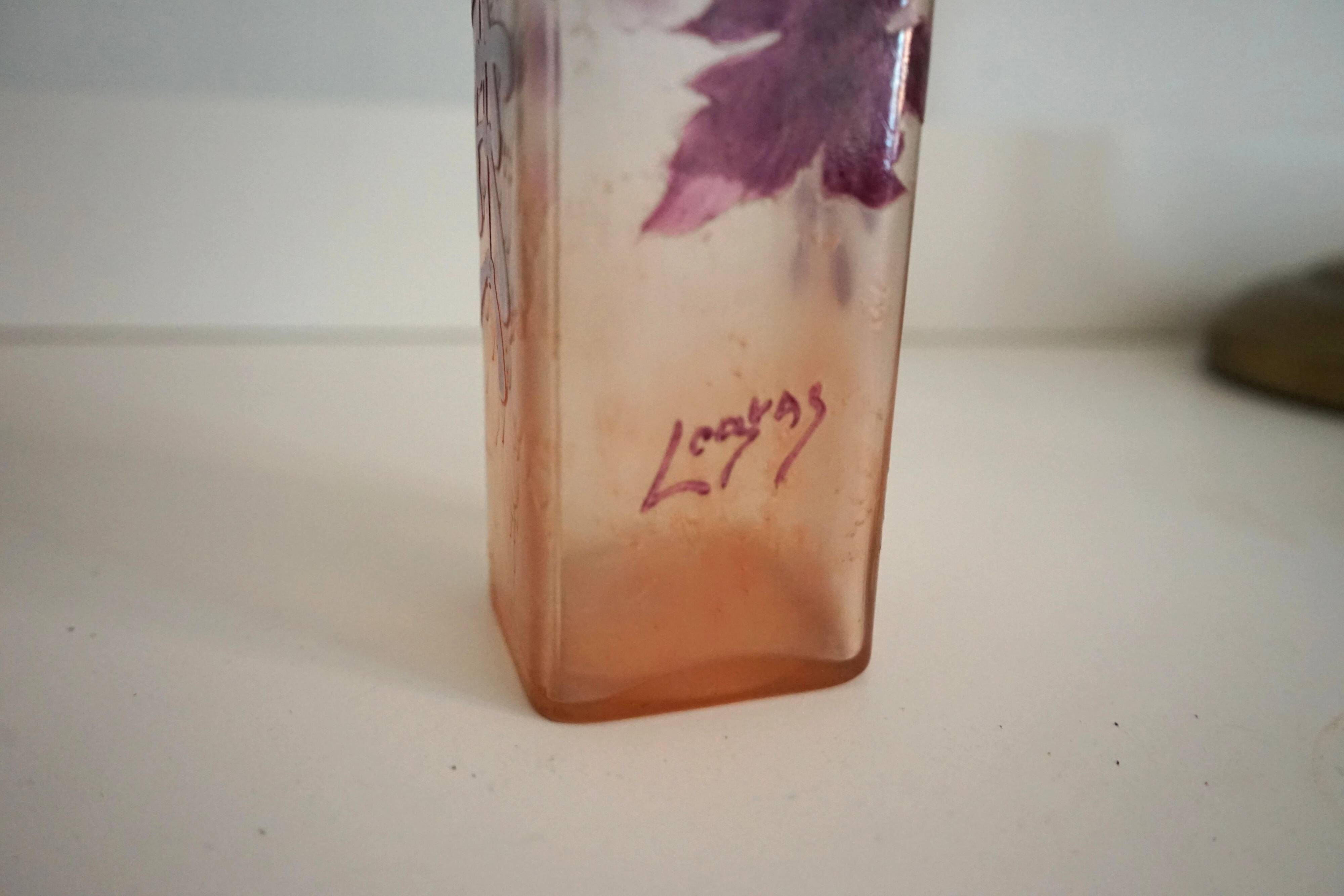 François-Théodore Legras square vase ruby series Art Nouveau 1900