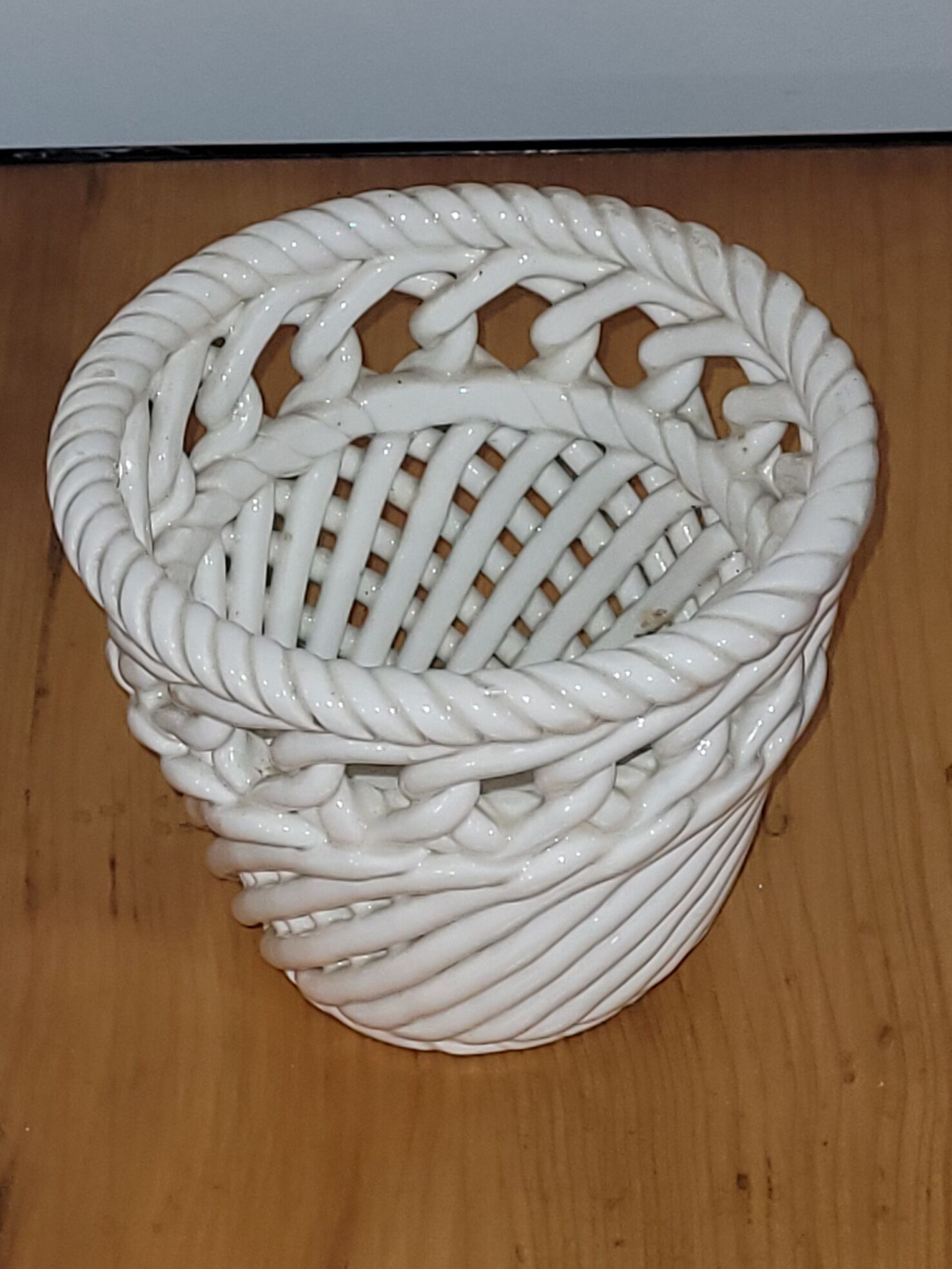 Braided ceramic pot cover - vintage