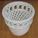 Braided ceramic pot cover - vintage