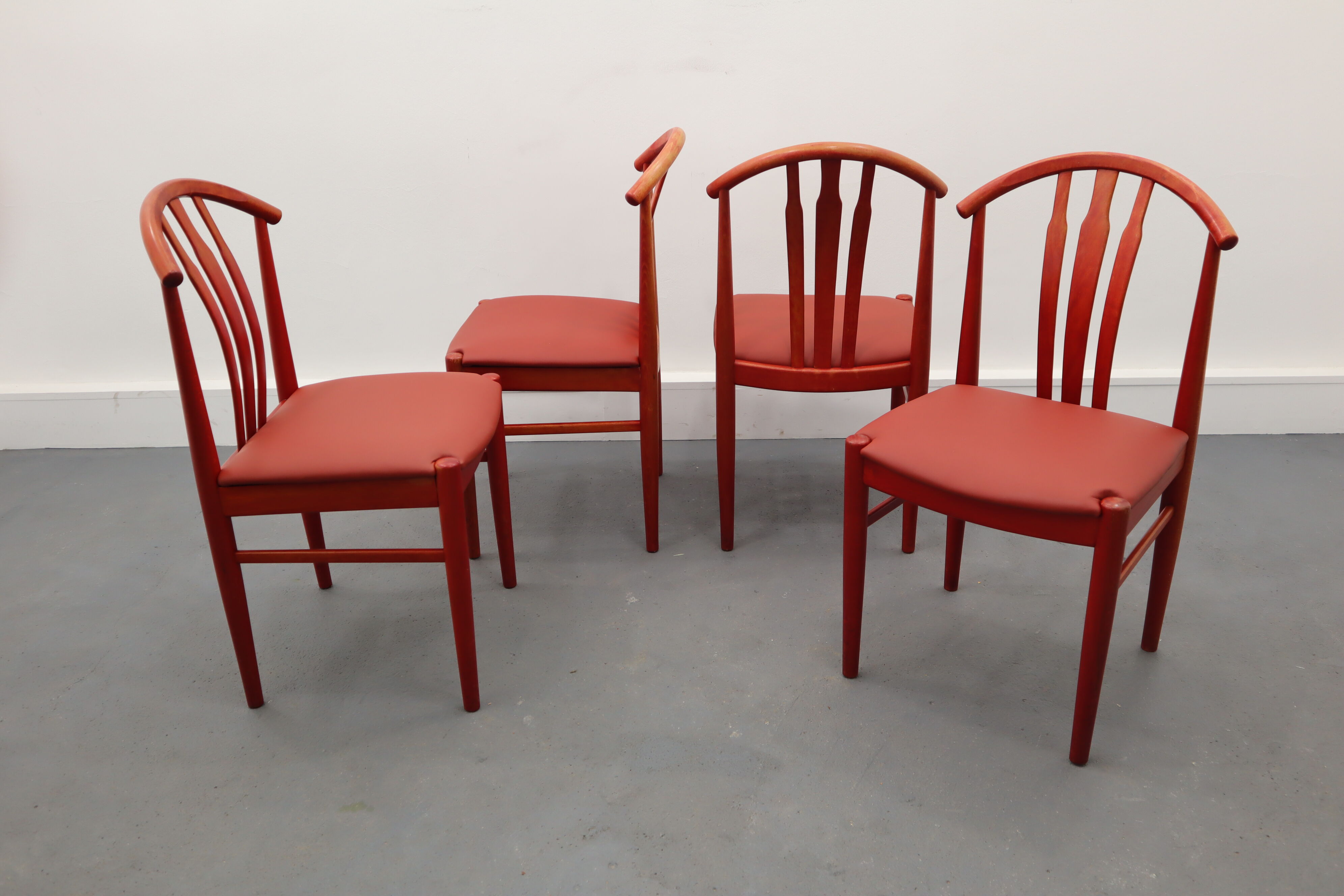 Swedish Dining Chairs by C. Ekström, A. Johansson & S. Hyssna, 1970s, Set of 4