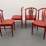 Swedish Dining Chairs by C. Ekström, A. Johansson & S. Hyssna, 1970s, Set of 4