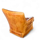 Sheep leather club chair 1970s with magazine holder