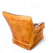Sheep leather club chair 1970s with magazine holder