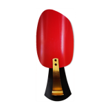 Red and black vintage sconce in fluted plastic and brass