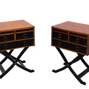Authentic Models Bombay Campaign style side tables or Night stands 1970s En