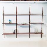 Danish Shelving System Bookcase in Teak & Brass, 1960's
