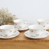 Service 4 cups and saucers Digoin Sarreguemines