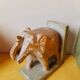 Elephant bookends in natural stone