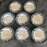 Set of 8 old asparagus plates model récamier sarreguemines & digoin