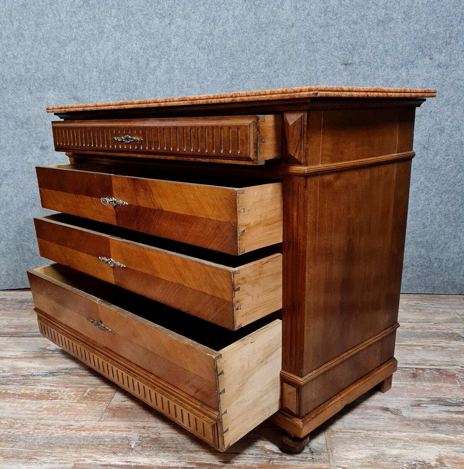Louis XVI Style chest of drawers in walnut circa 1850-1880