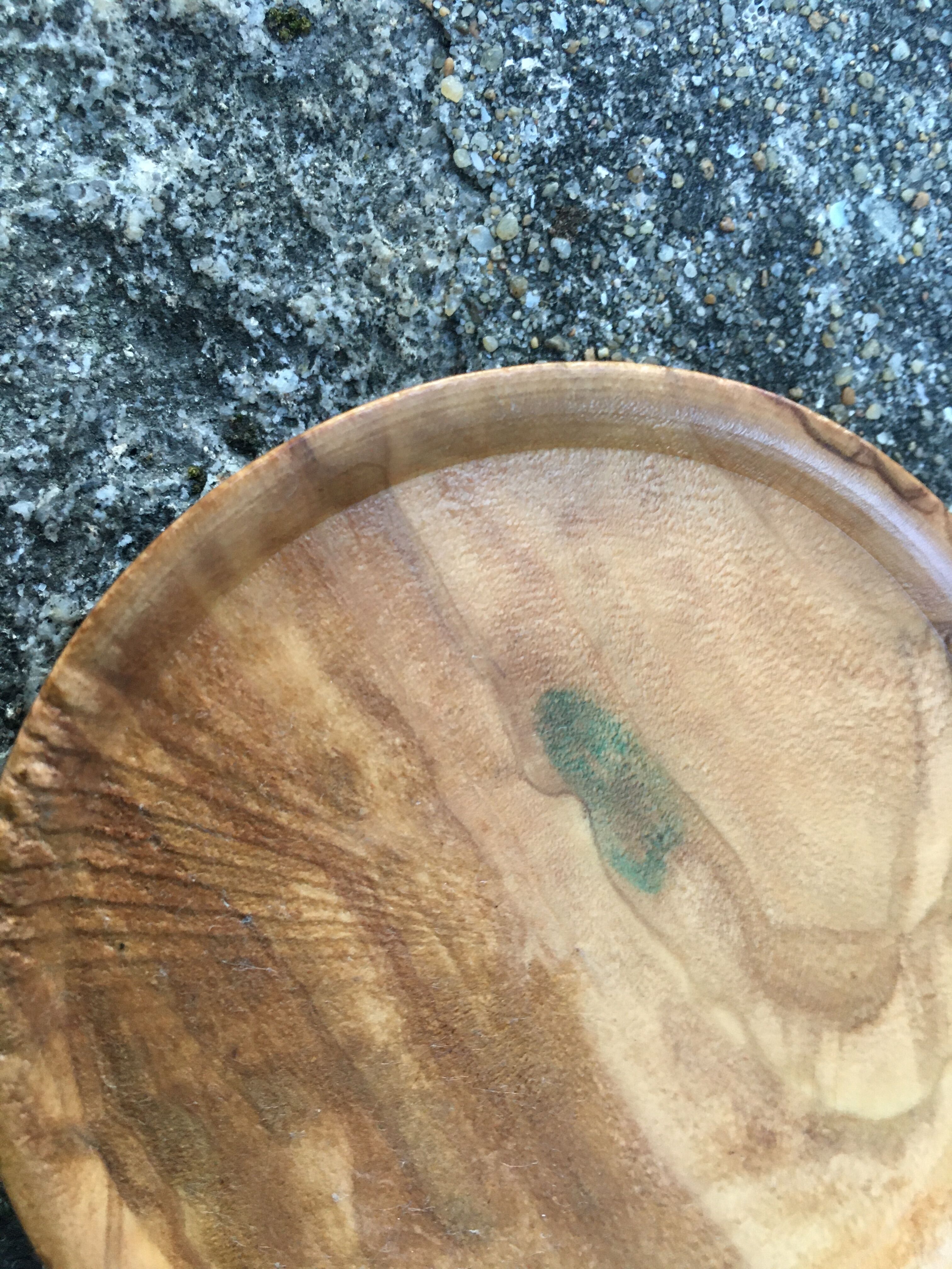 Set of 6 olive wood coasters