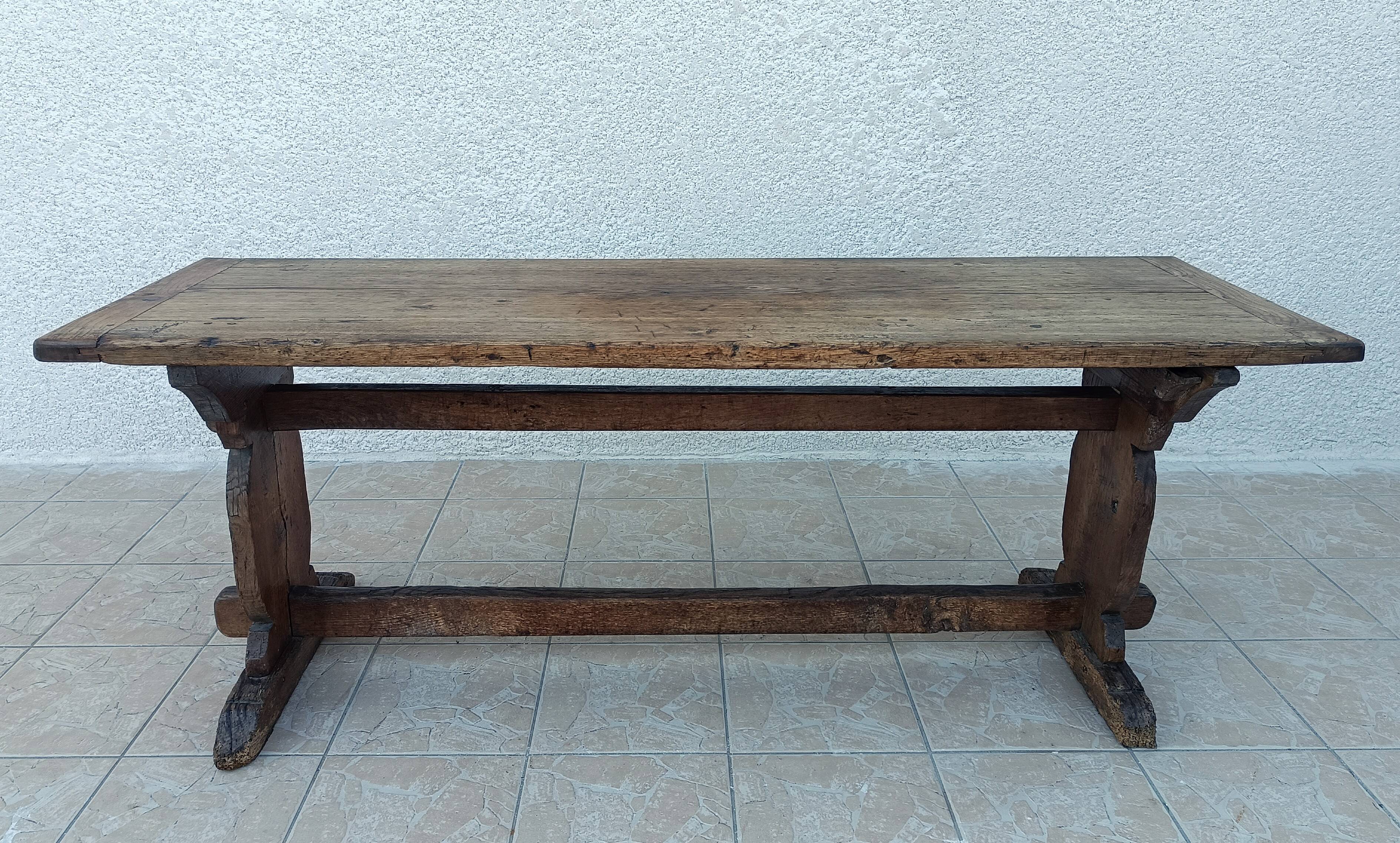 18th Century Solid Oak Monastery Table