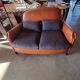 Club sofa in leather and fabric