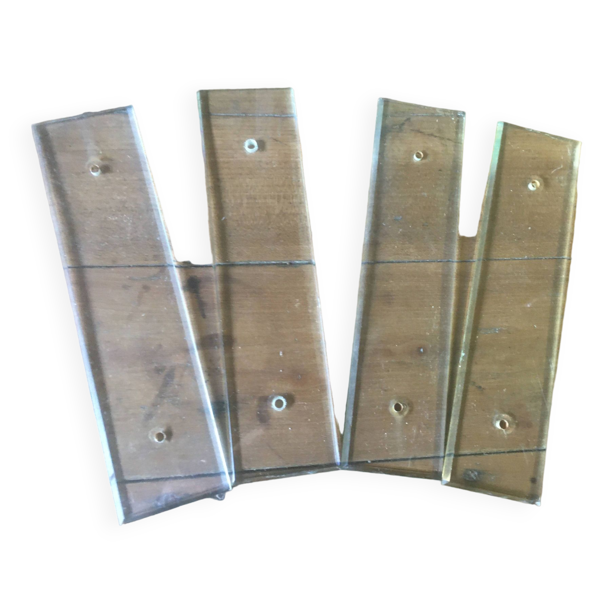 Lot de 4 plaques de propreté en verre biseauté GM
