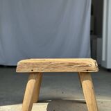 Small side table or stool in four-legged blond teak H:30 L43 l30