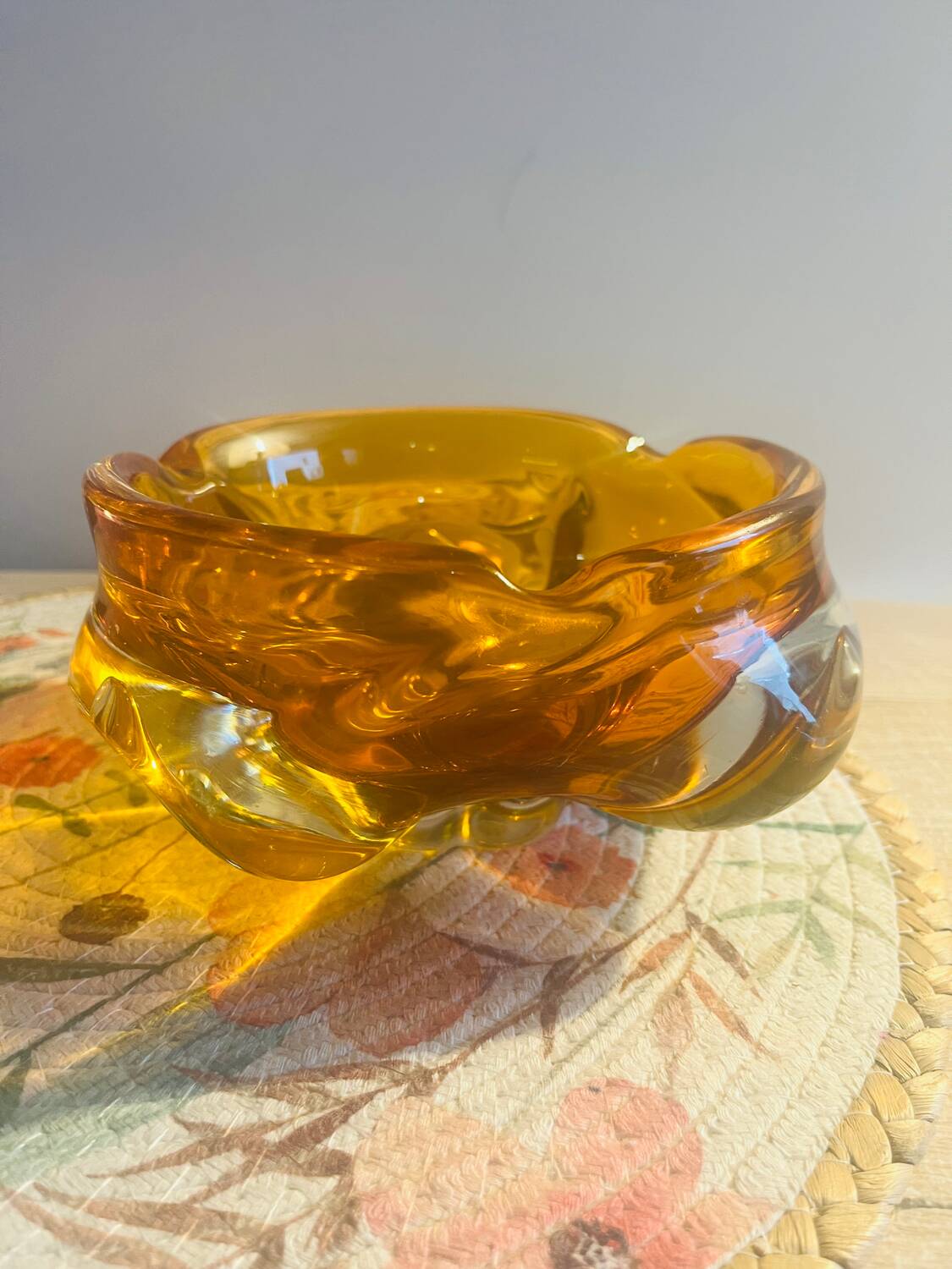 Murano ashtray year 60/70 orange