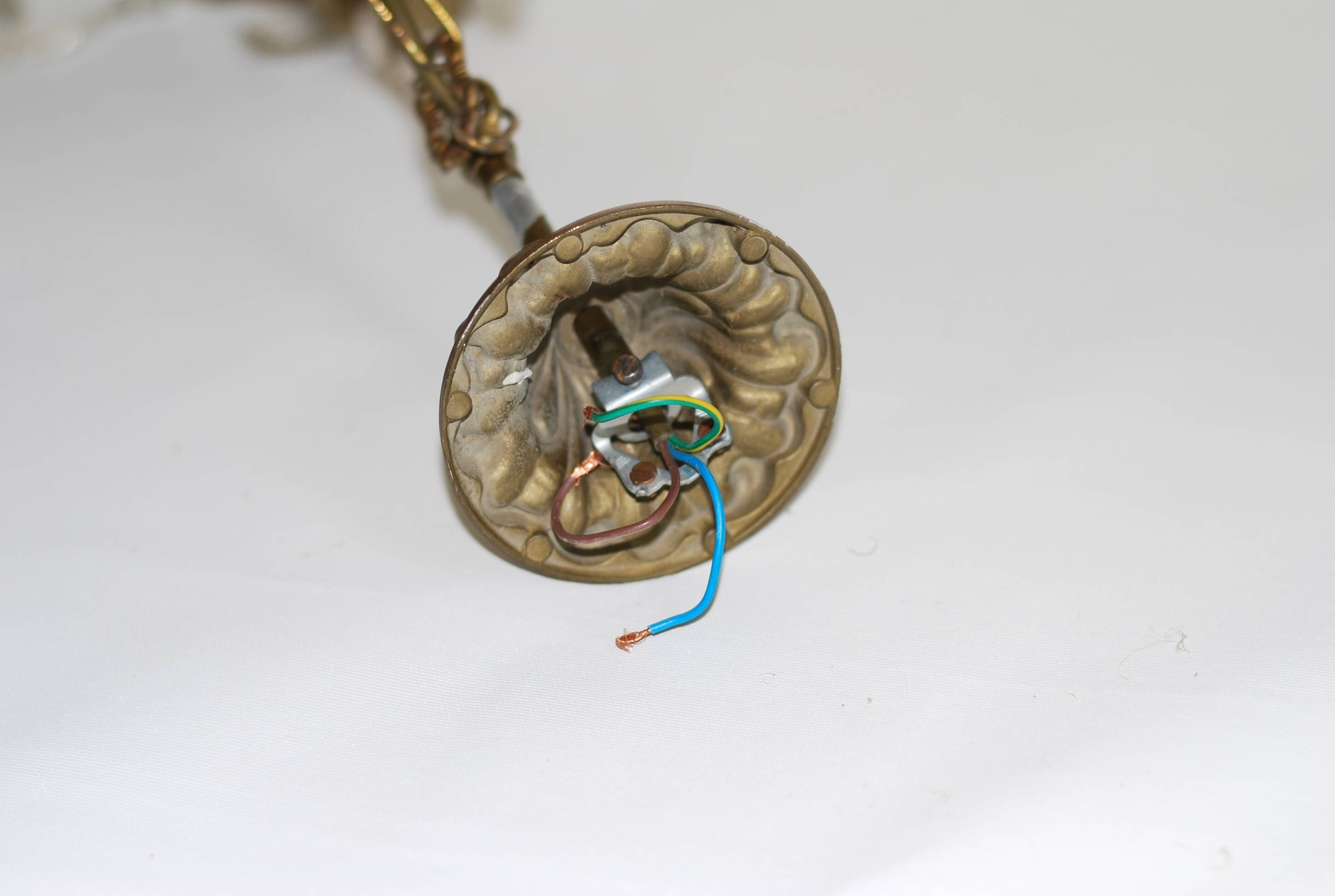 French vintage 3 arm crystal chandelier