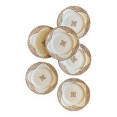 Set of 6 vintage flat plates in ironstone, Andalous model by Longwy.