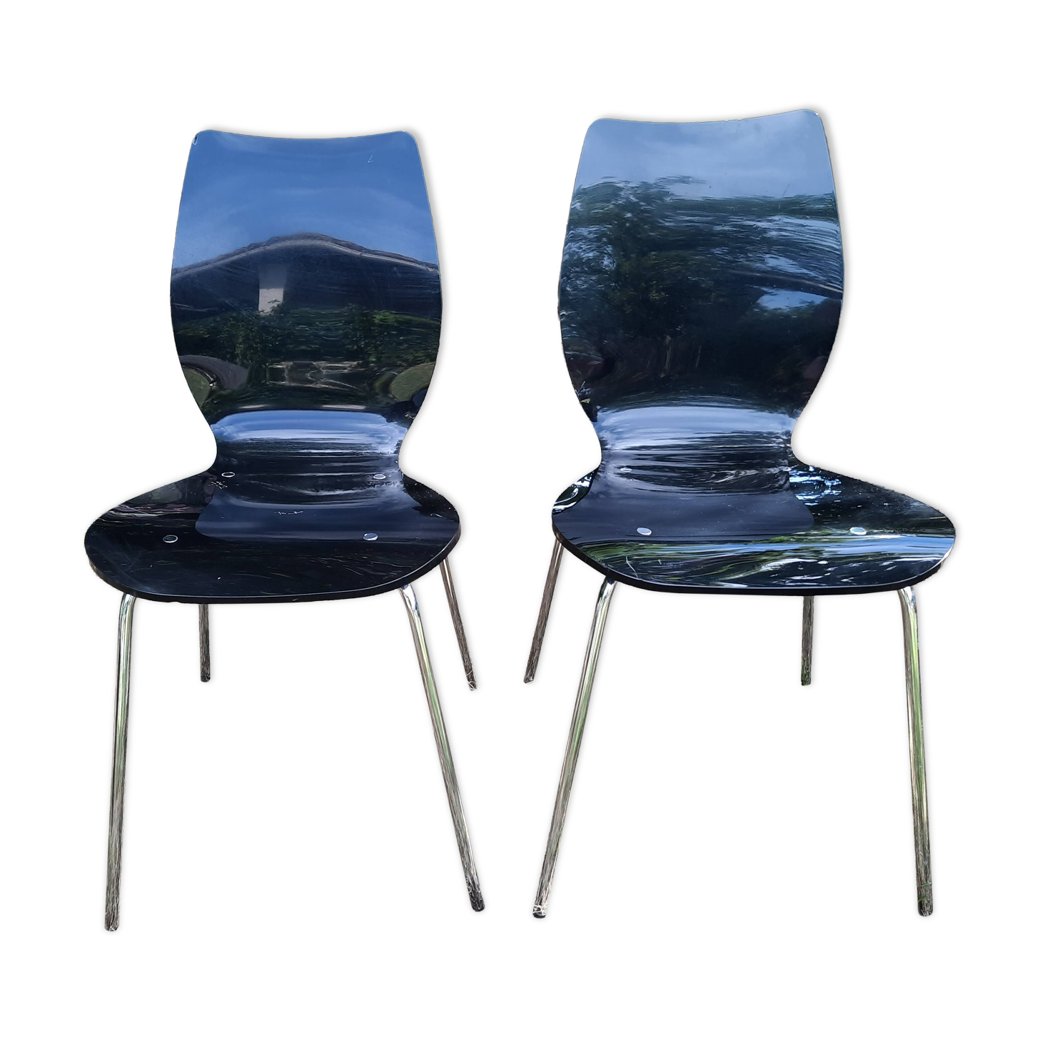 Lot de 2 chaises plexiglas vintage