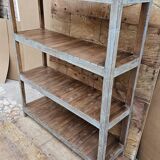 Ancien rack - étagère d'atelier en teck birman