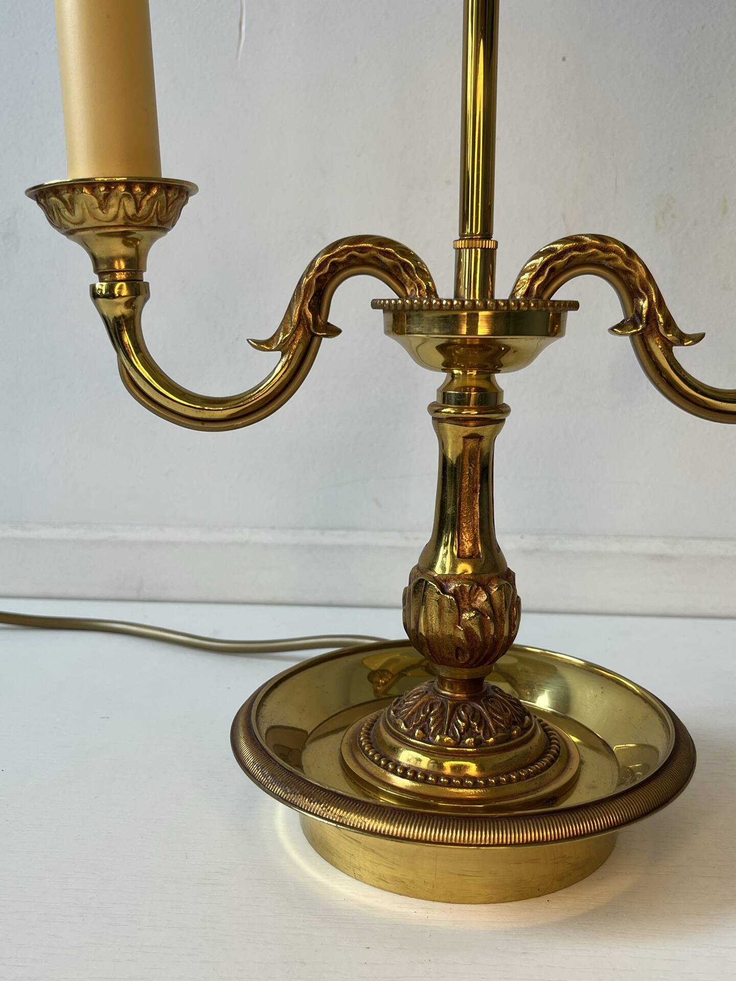Bouillotte lamp Lucien Gau Paris in gilded bronze