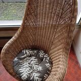 Rattan garden furniture set consisting of 3 armchairs and matching table