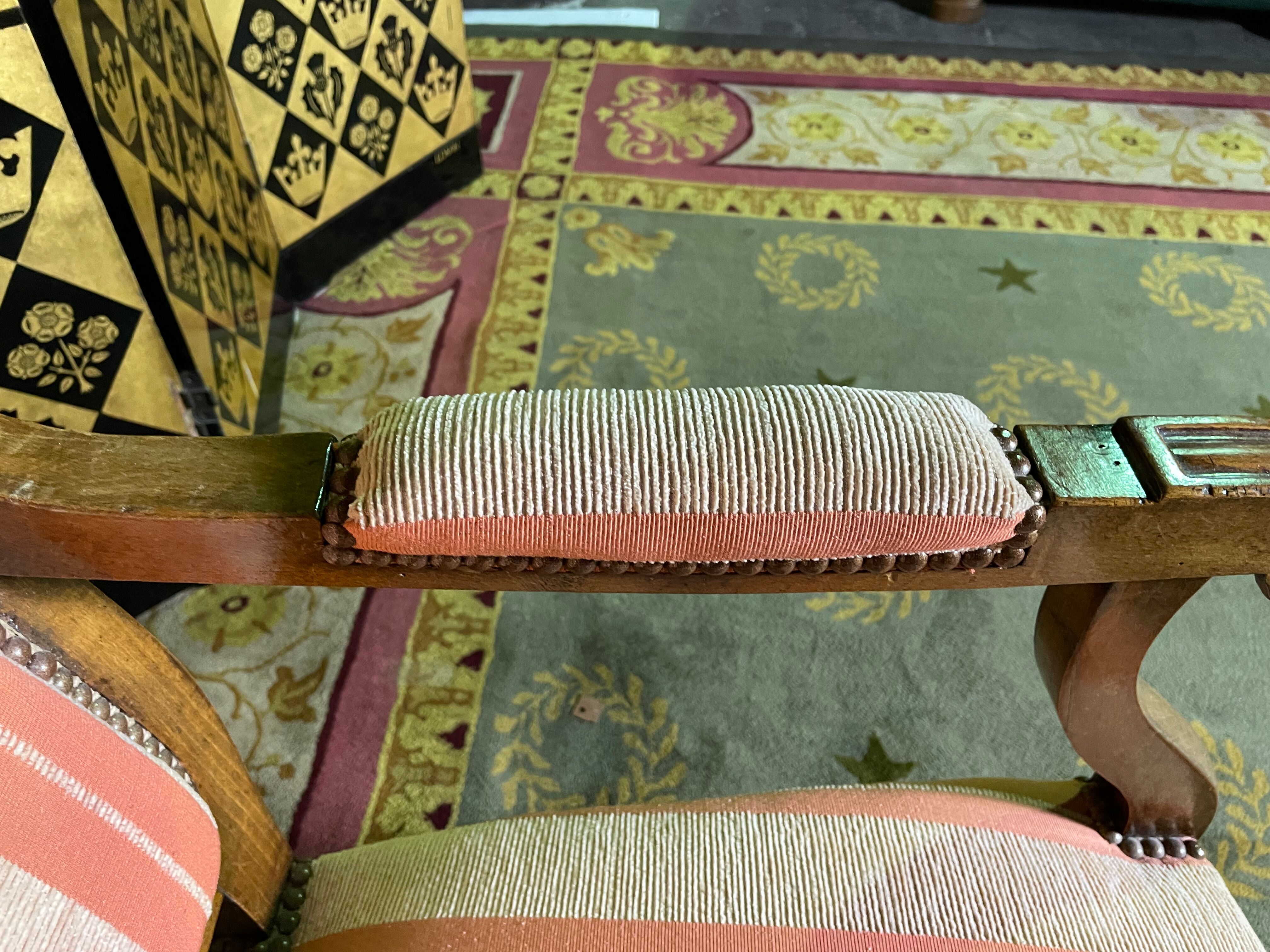 Voltaire walnut armchair