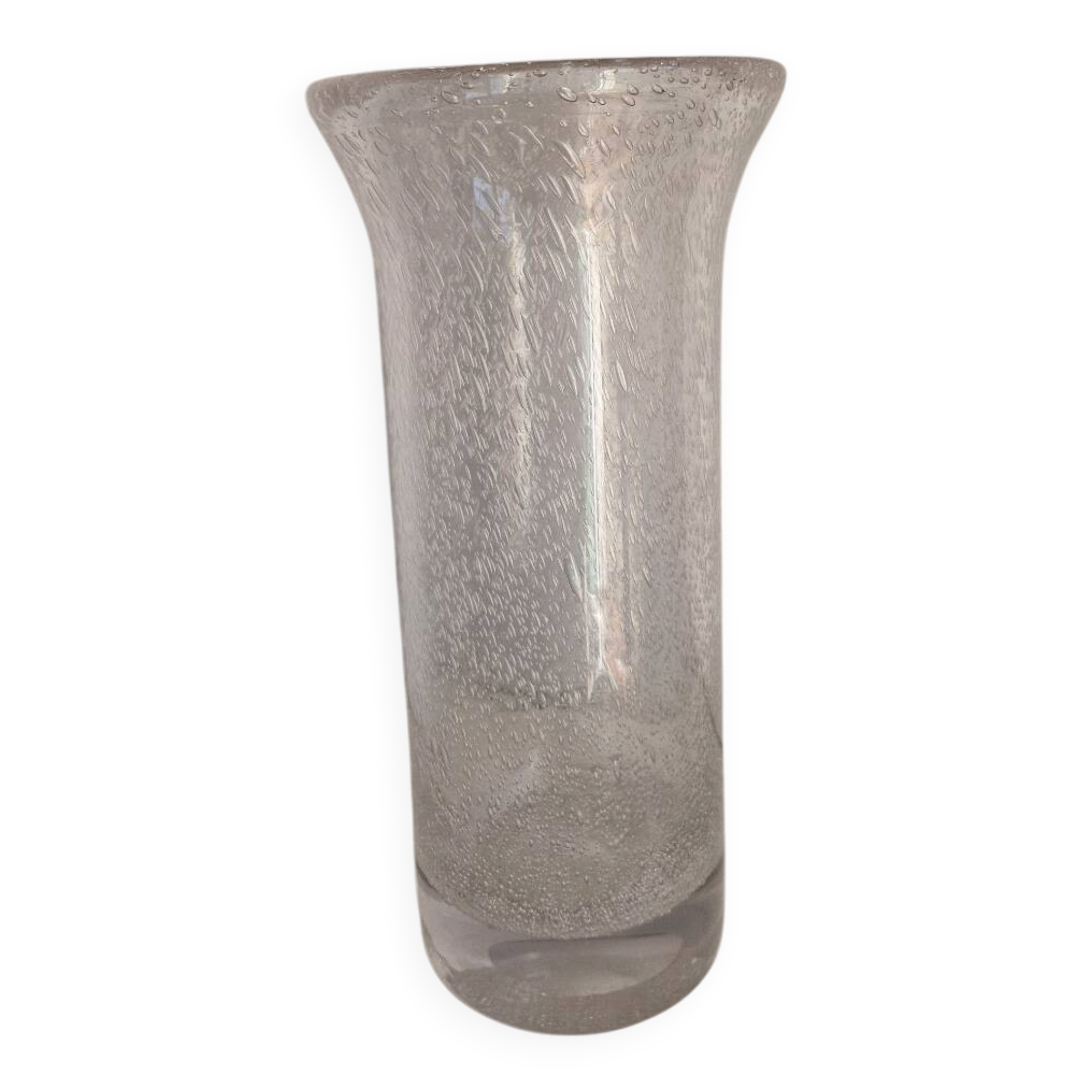 Large bubble glass vase in Biot style