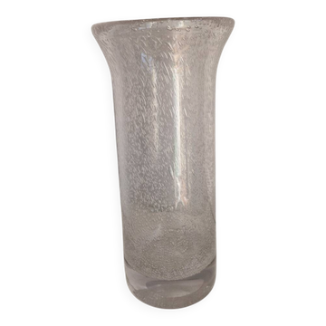 Grand vase en verre bullé style biot
