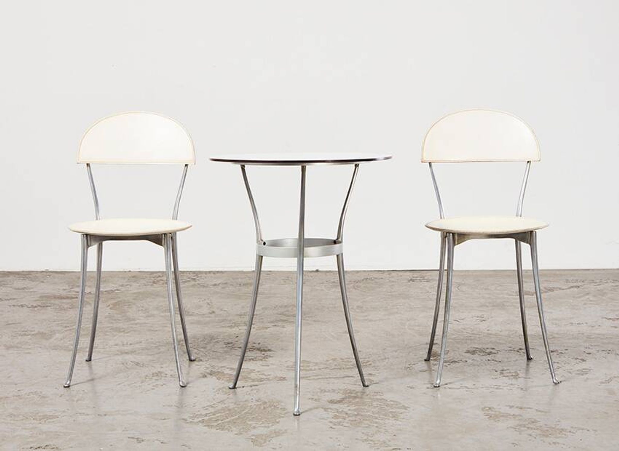 Enzo Mari Pair of Tonietta Chairs + Trevi Table for Zanotta Italy 1985