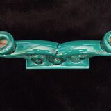 Green ceramic art deco candlestick