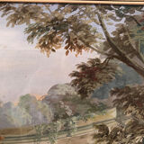 Fête dans le jardin, aquarelle encadrée fin XIXe