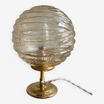 Vintage glass globe table lamp