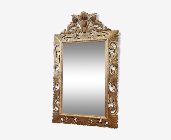 Miroir style Louis XIII en bois doré 70x117cm | Selency