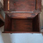 antique carved wooden bread kneader / rustic trunk chest