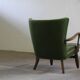 Fauteuil de salon vintage des années 1960, en chêne teinté foncé, style de Viggo Boesen.