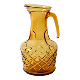 Carafe en verre ambre vintage designer italien / Pichet du milieu du siècle / Bormioli