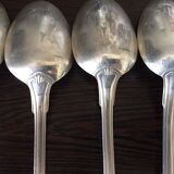 Set of 9 large spoons silver metal Christofle model arcantia vendome shell