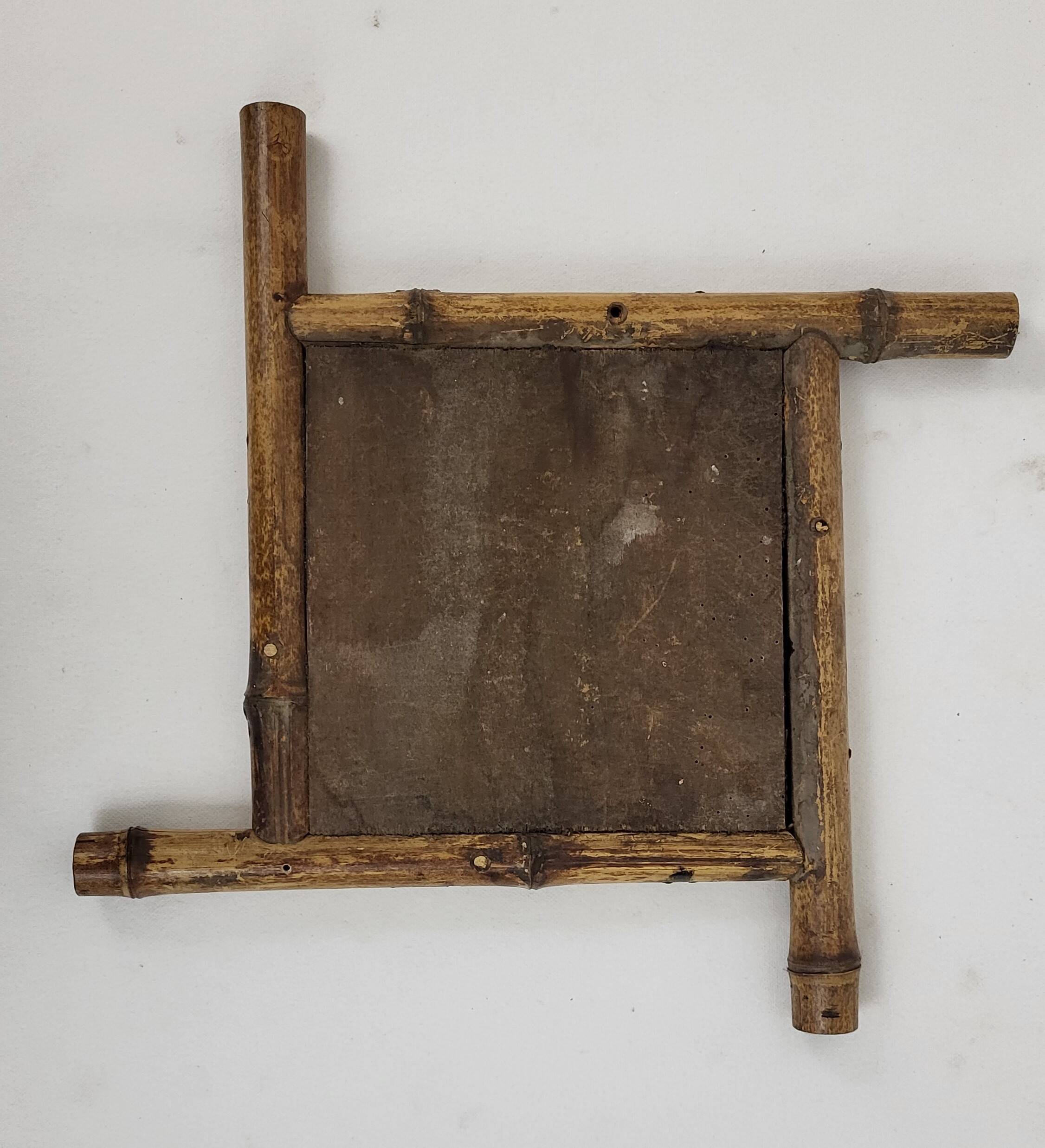 Miroir bambou biseauté début XXème