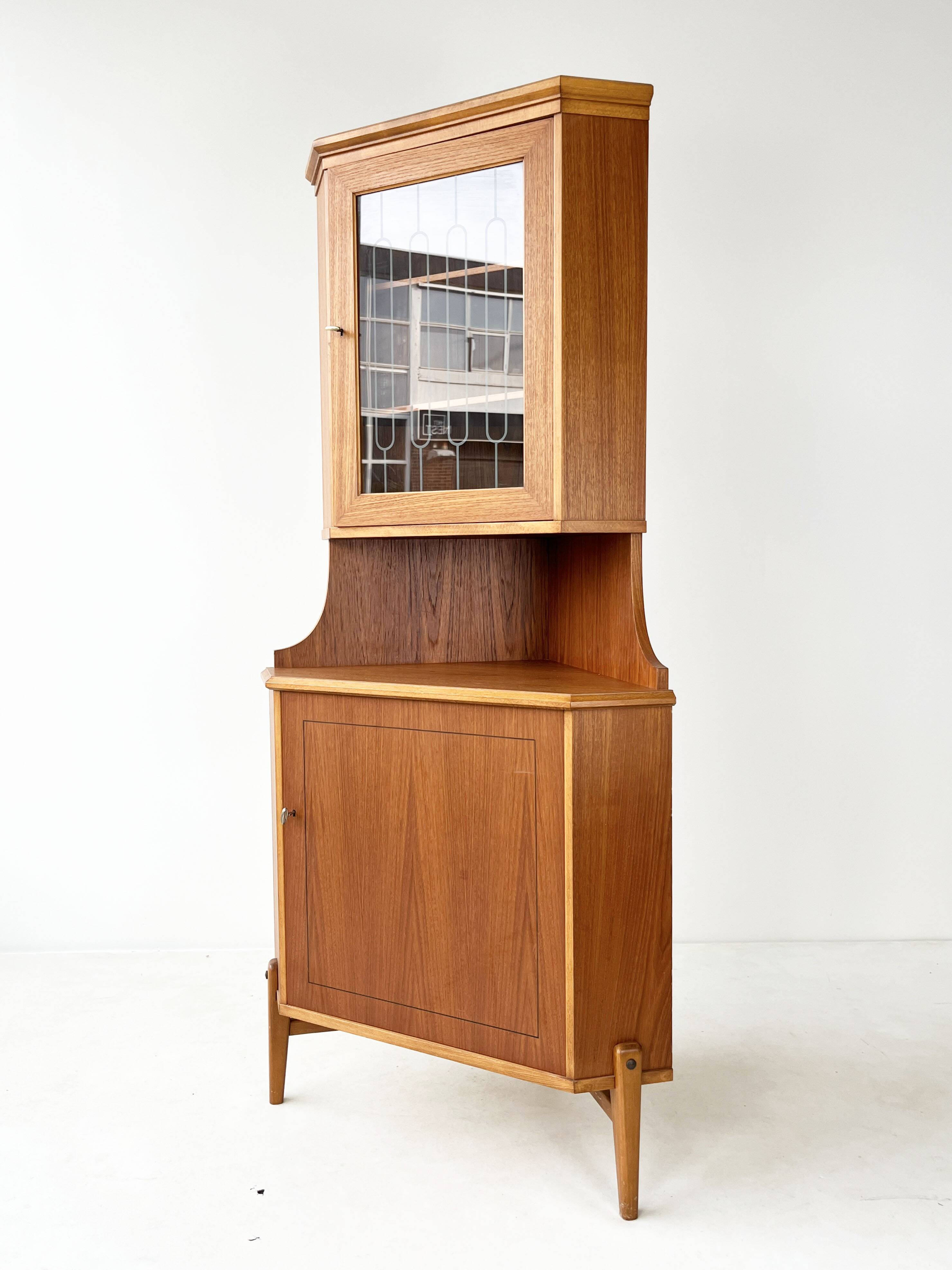 Vintage Scandinavian Corner Hutch