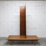 1970 Scandinavian wardrobe with shelves and mirror, 21x126, 2 doors.