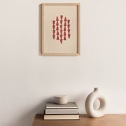 Peinture abstraite sur papier illustration rouge foncé signée Eawy